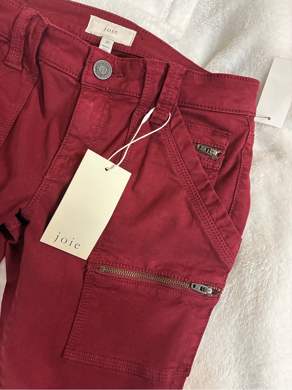 NWT Joie Park Skinny Jeans Size 26 Topanga Burgundy Wine Red Pants
